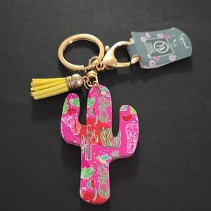 Colorful Cactus Keychain with Tassel
